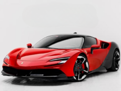 rent Ferrari SF90 Red in Dubai
