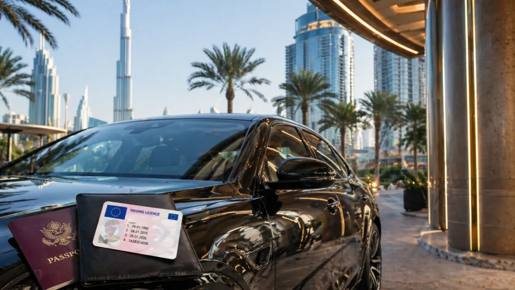can I rent luxury car in Dubai with international license